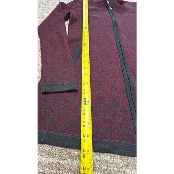 Artisan NY Womens Long Full Double Zipper Long Purple Gray Cardigan Size XS - Picture 5 of 9